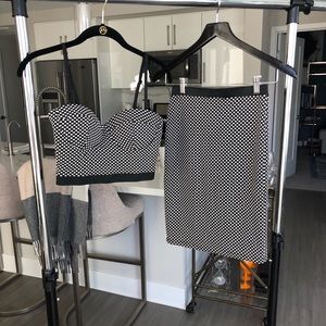 Polka dot - crop top and high waisted skirt